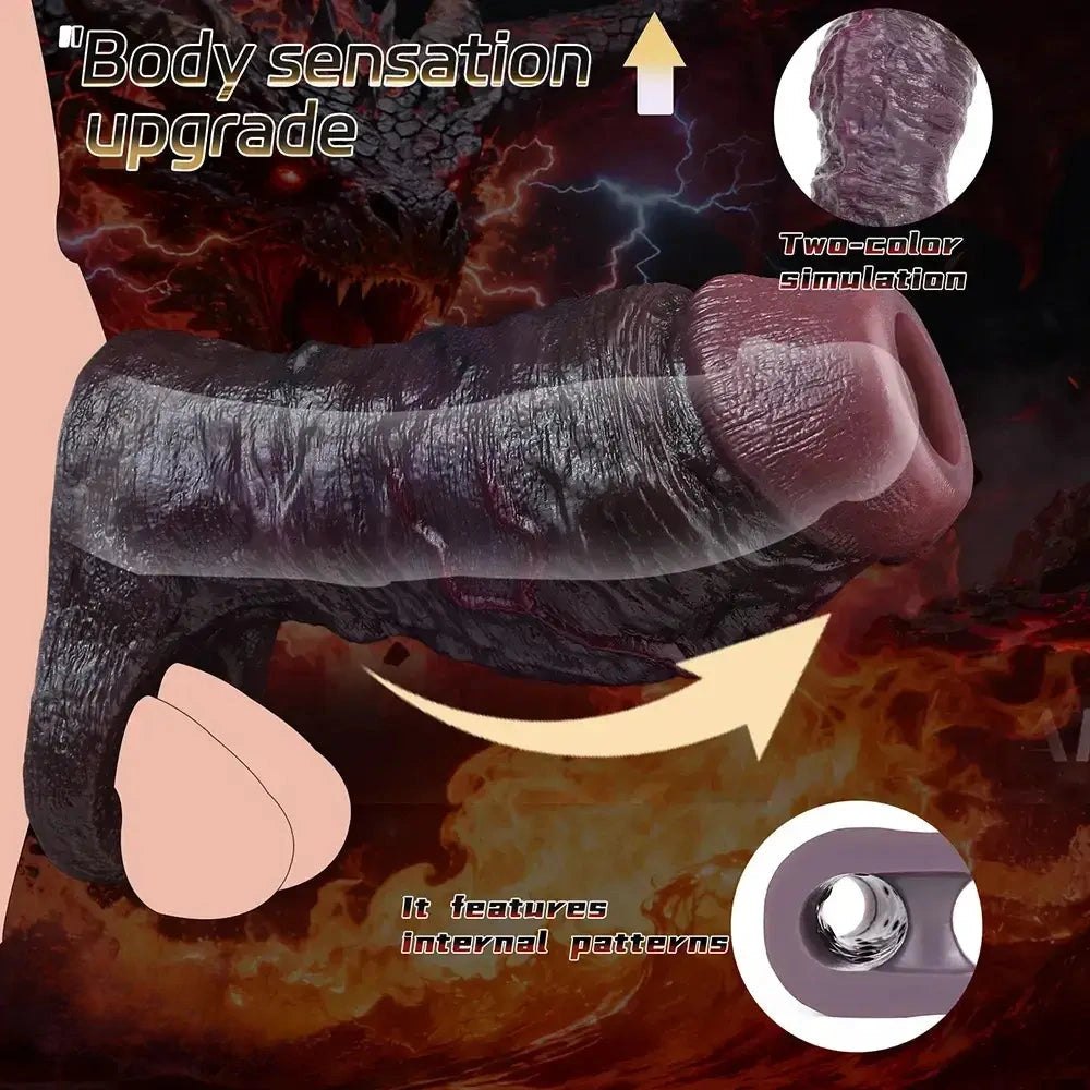 Coffee hollow silicone dildo sleeve, photo 2