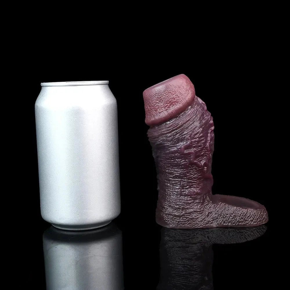 Coffee hollow silicone dildo sleeve, photo 7