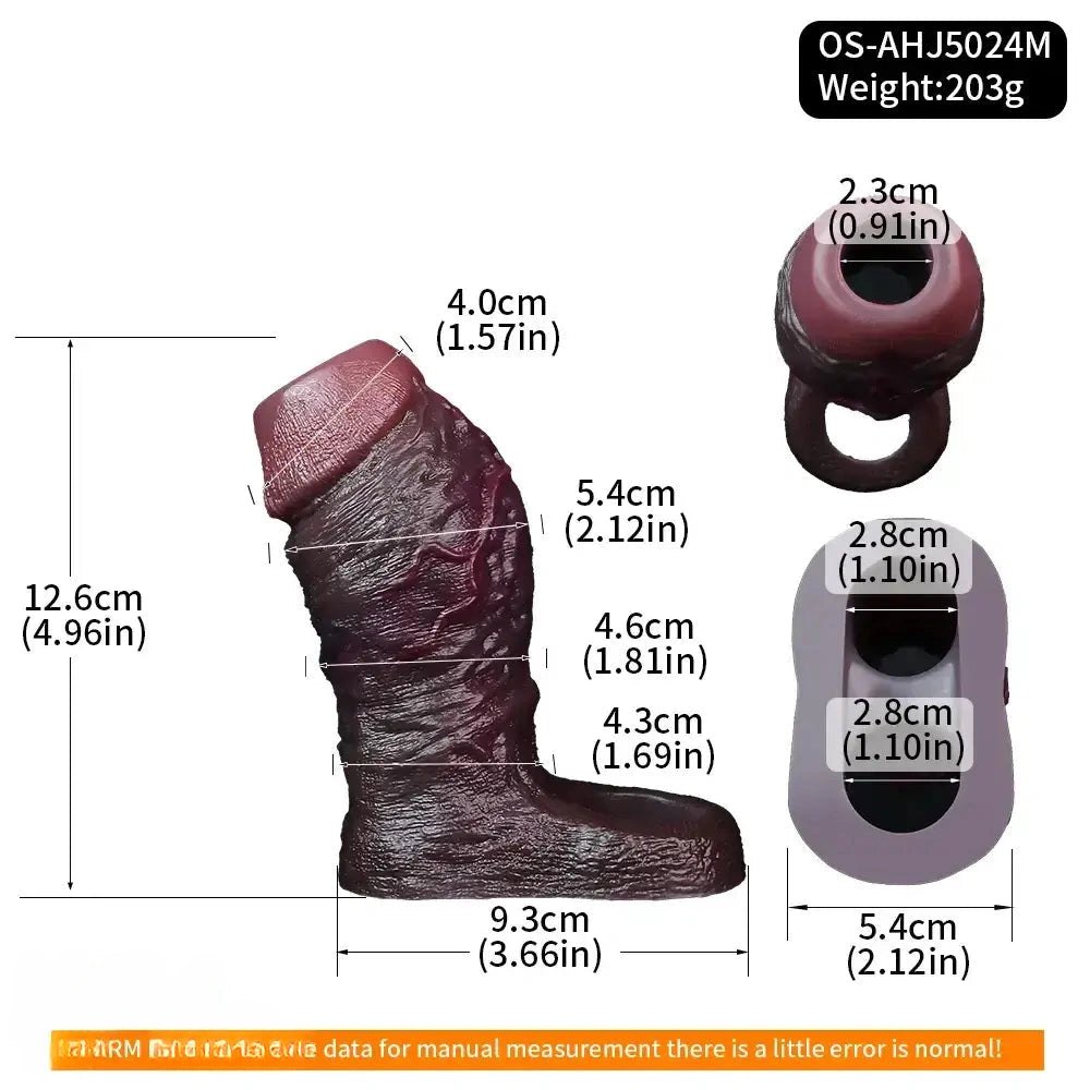 Coffee hollow silicone dildo sleeve, photo 9