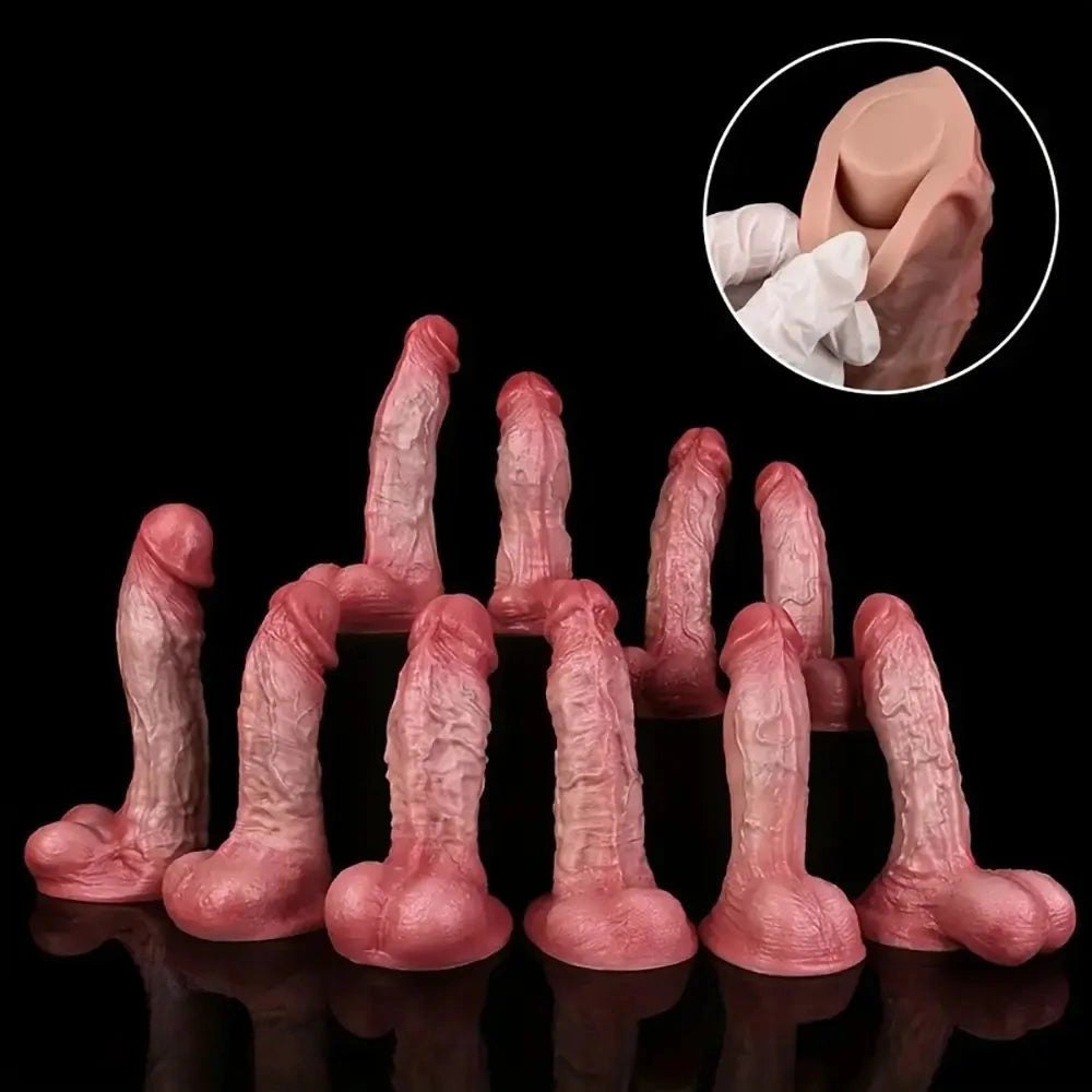 Flesh silicone realistic dildo size options, photo 1