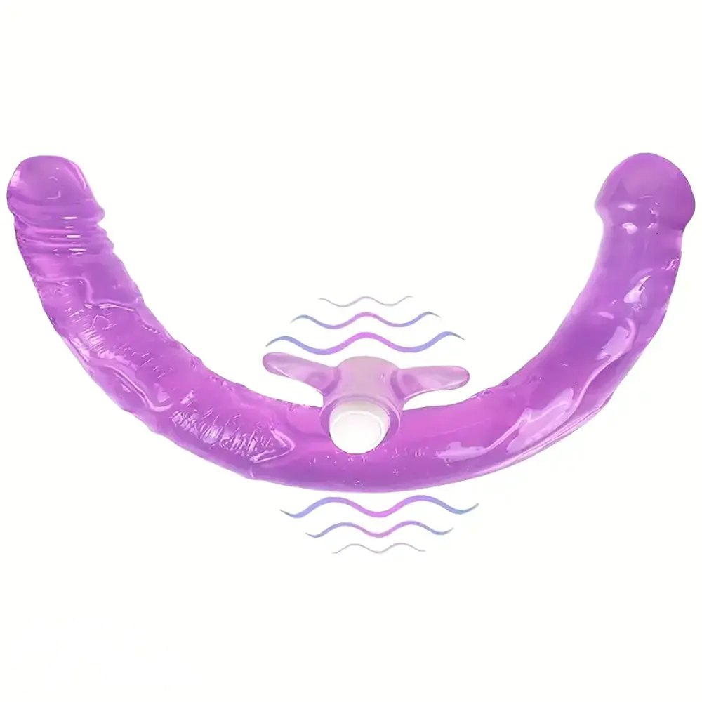 Purple flexible double-ended dildo, photo 1