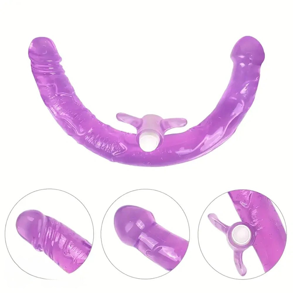 Purple flexible double-ended dildo, photo 2
