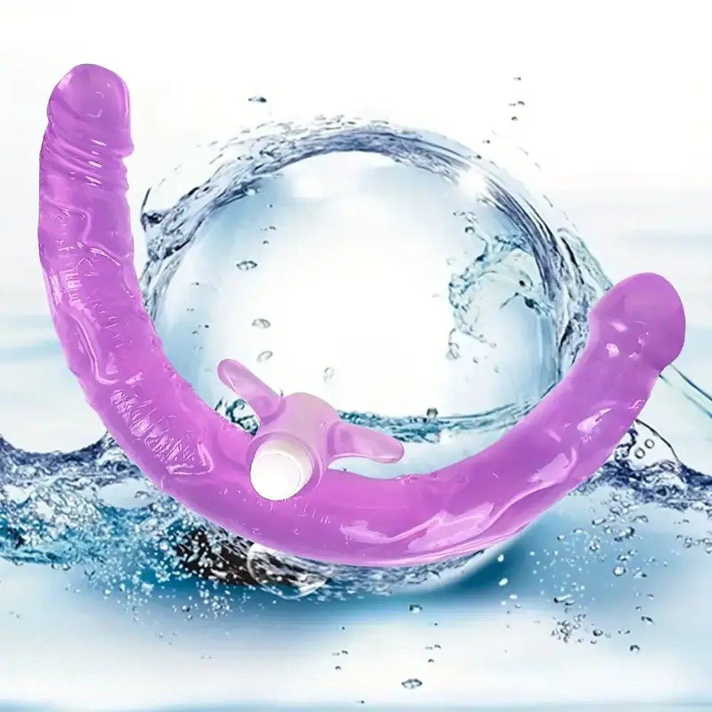 Purple flexible double-ended dildo, photo 3