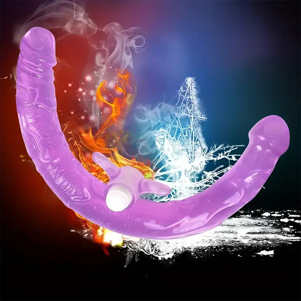 Purple flexible double-ended dildo, photo 4