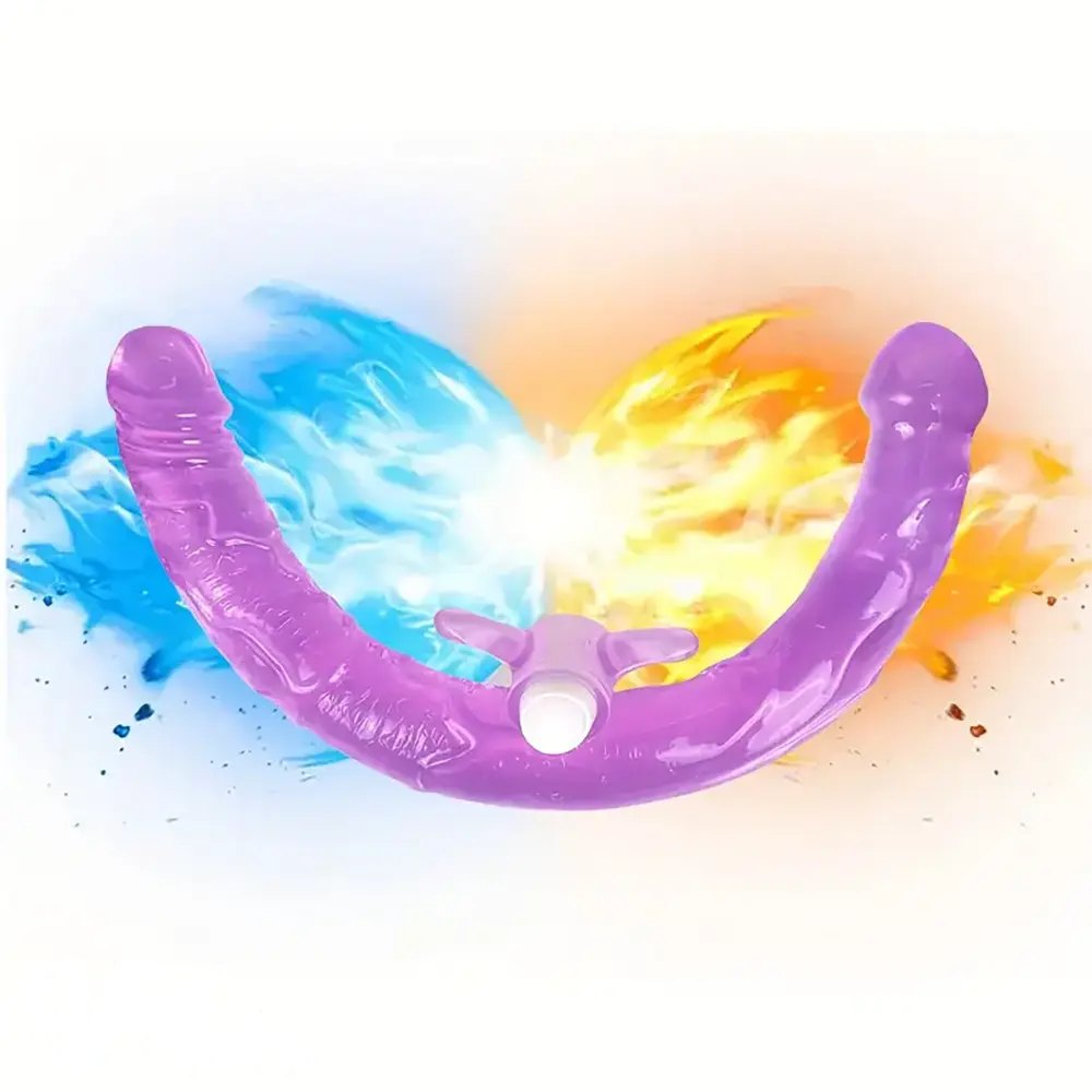 Purple flexible double-ended dildo, photo 6