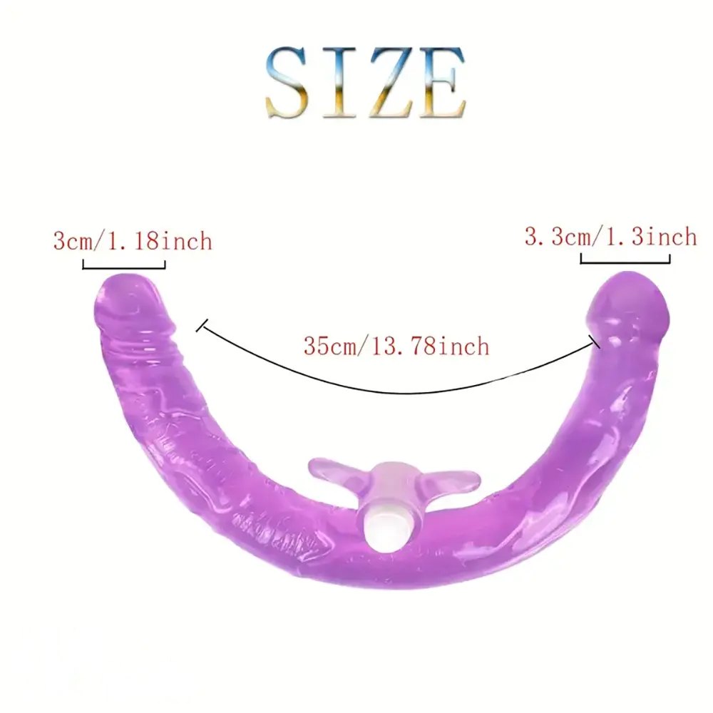 Purple flexible double-ended dildo, photo 7