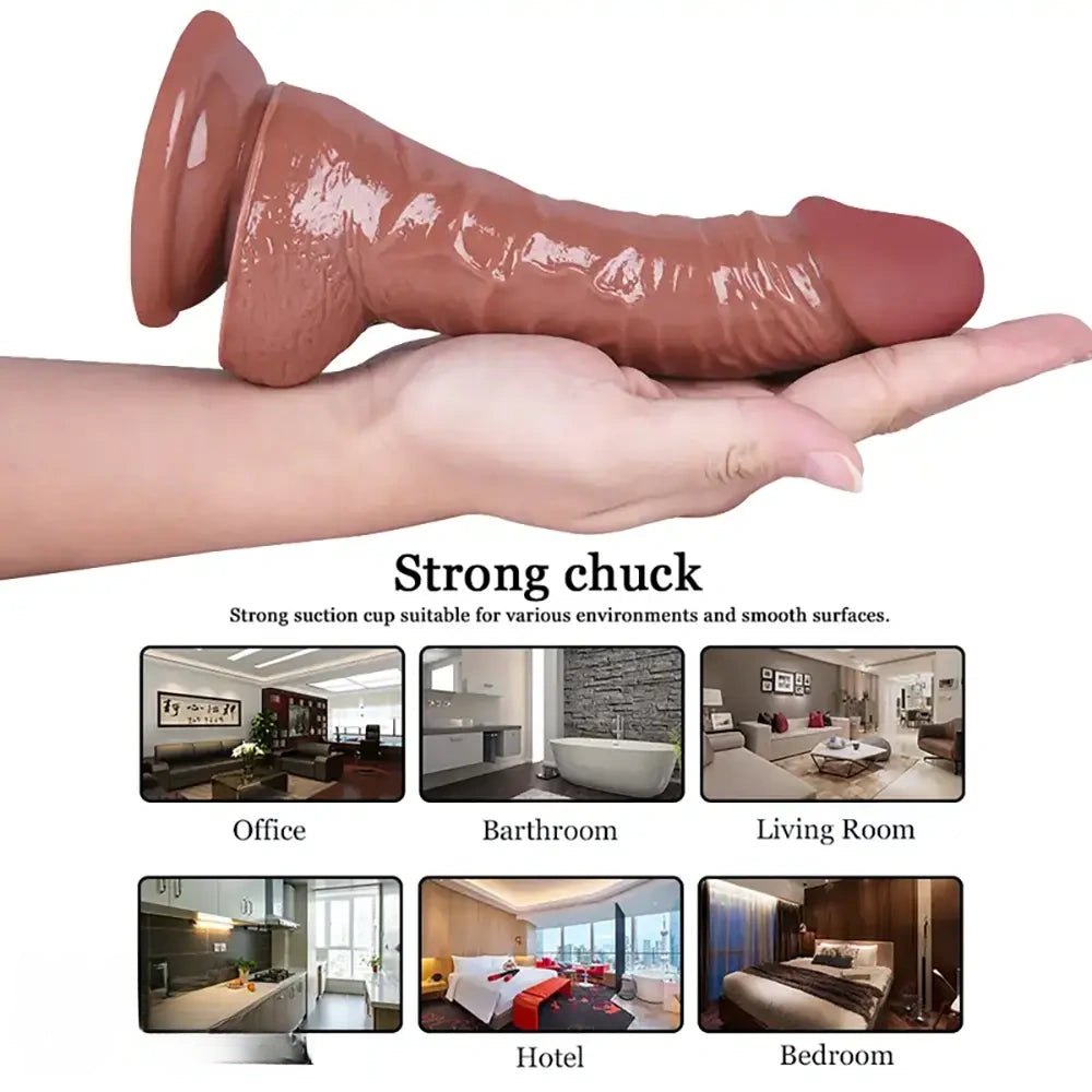 Brown flexible realistic dildo, photo 4