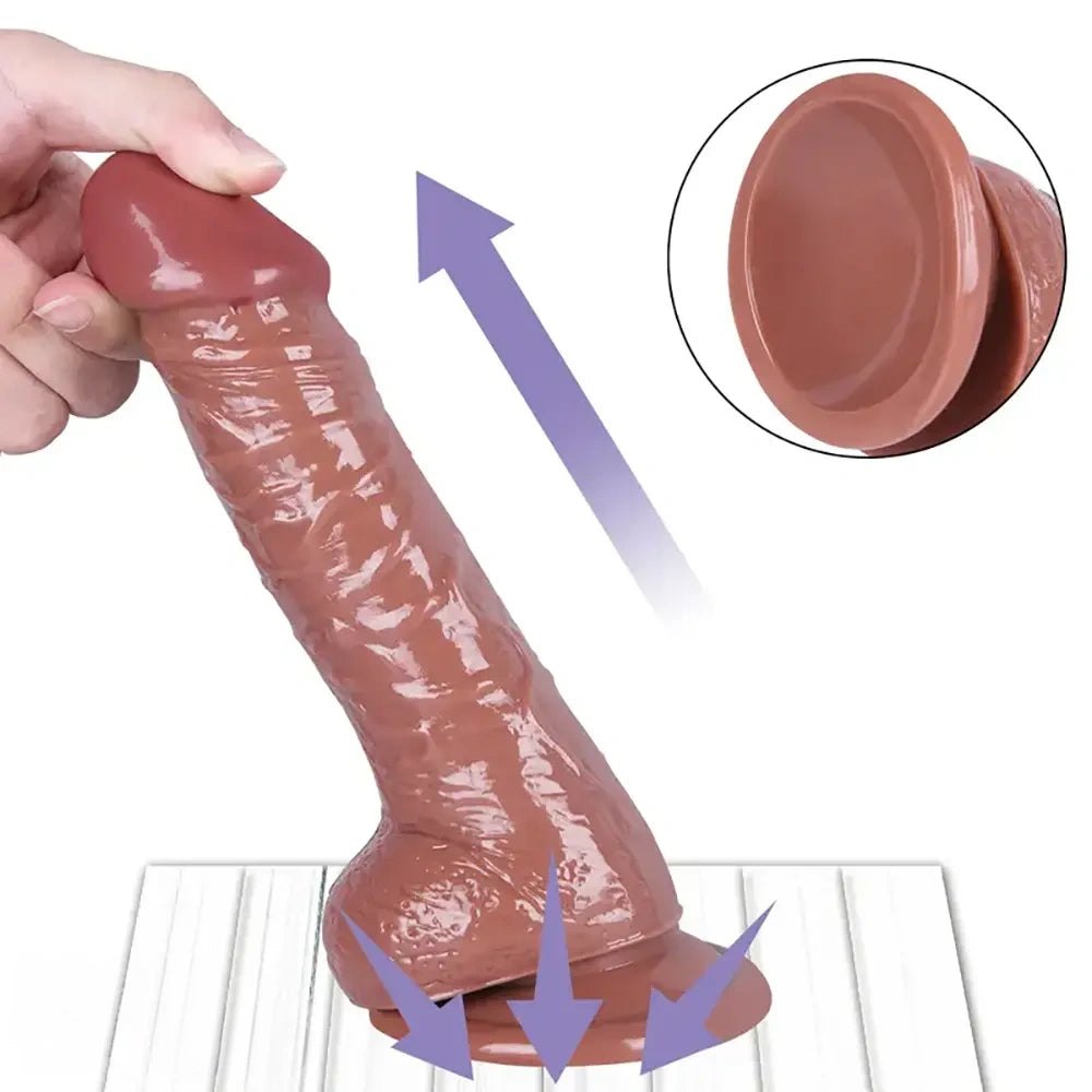 Brown flexible realistic dildo, photo 5
