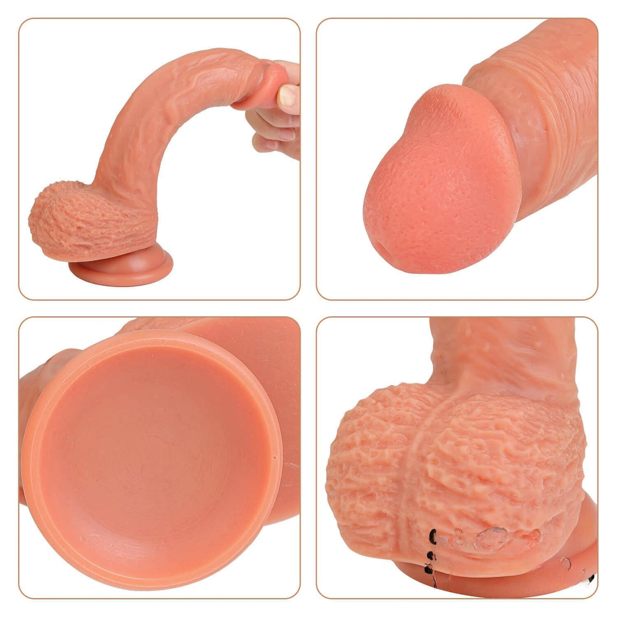 Flesh flexible silicone suction cup dildo, photo 6