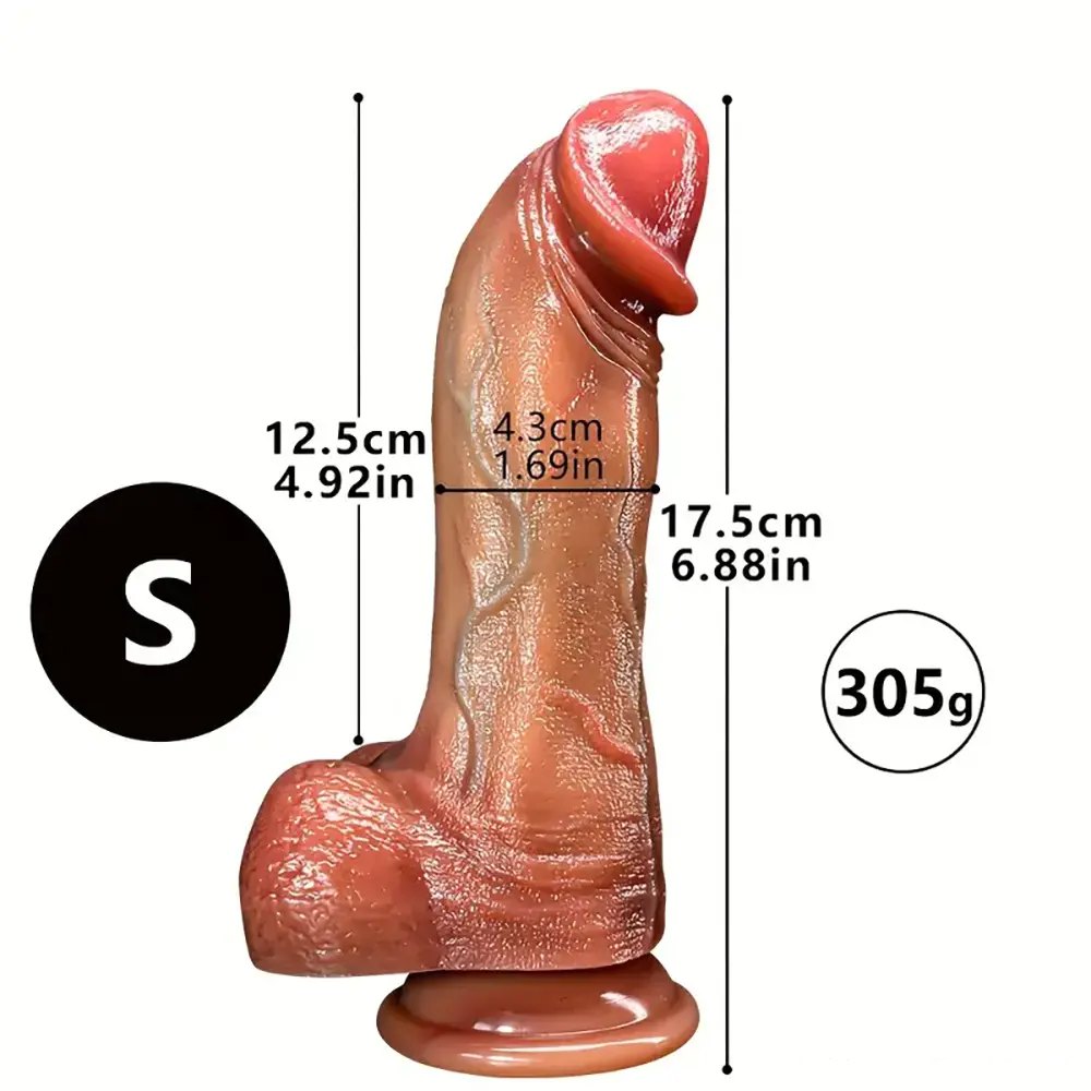 Flesh flexible realistic suction cup dildo, photo 8