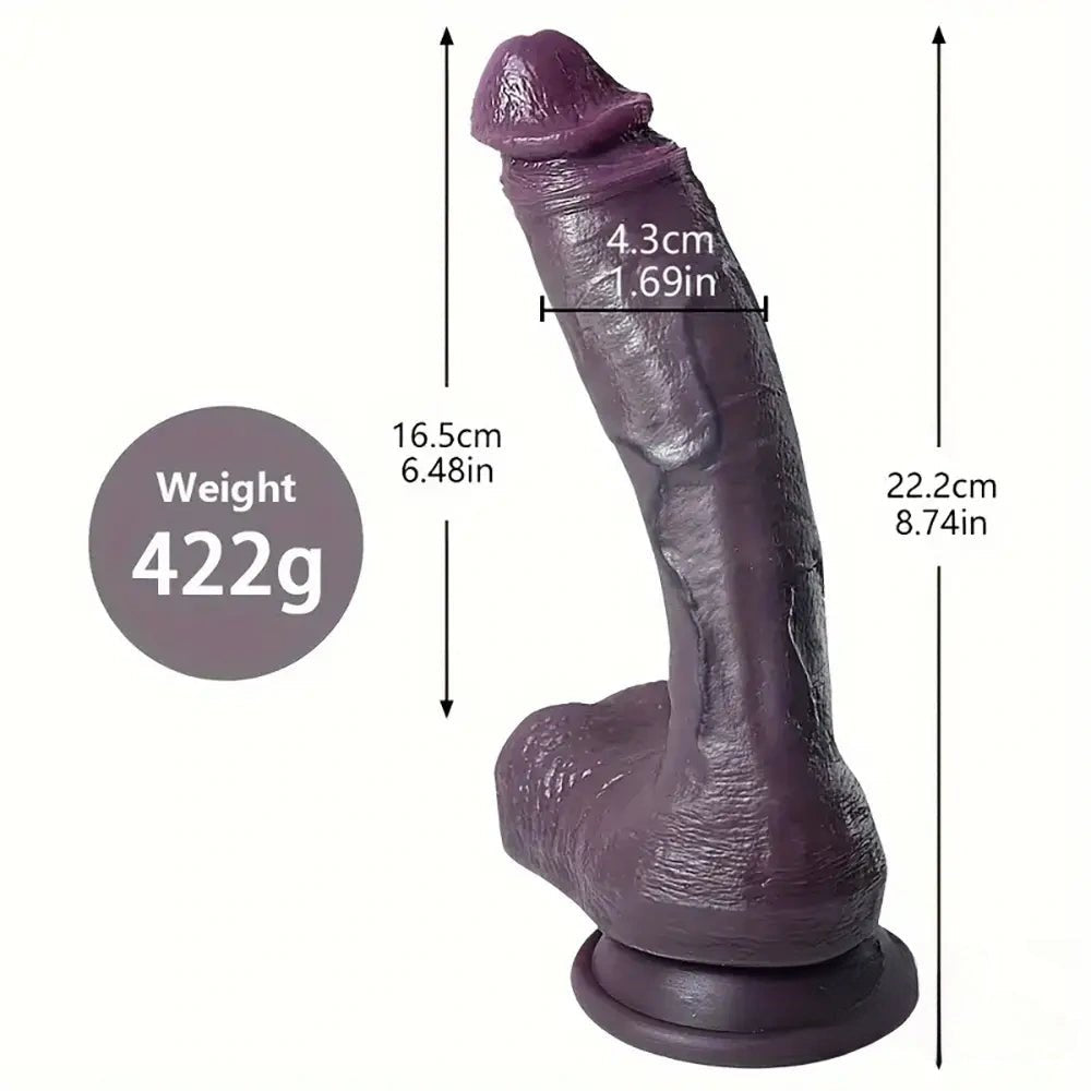 Gray flexible silicone suction cup dildo, photo 10