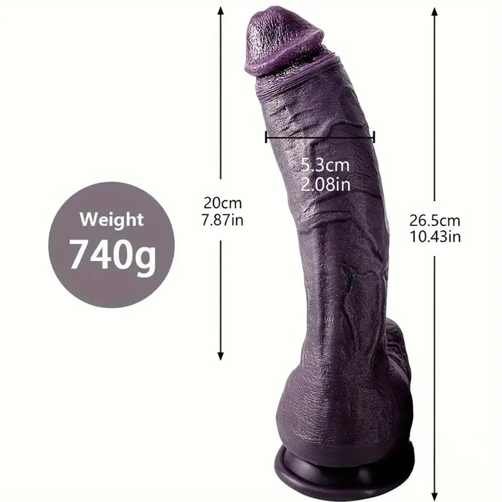 Gray flexible silicone suction cup dildo, photo 12
