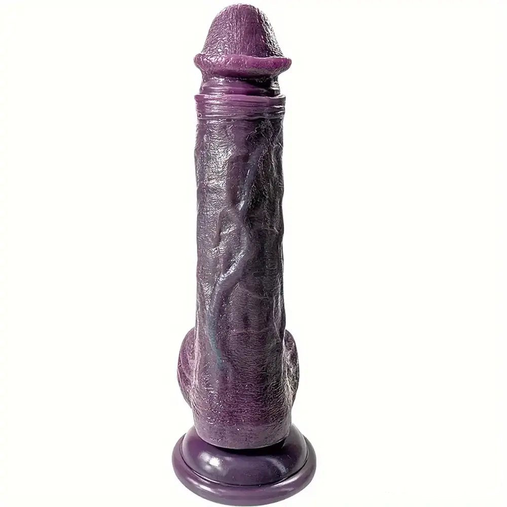 Gray flexible silicone suction cup dildo, photo 2