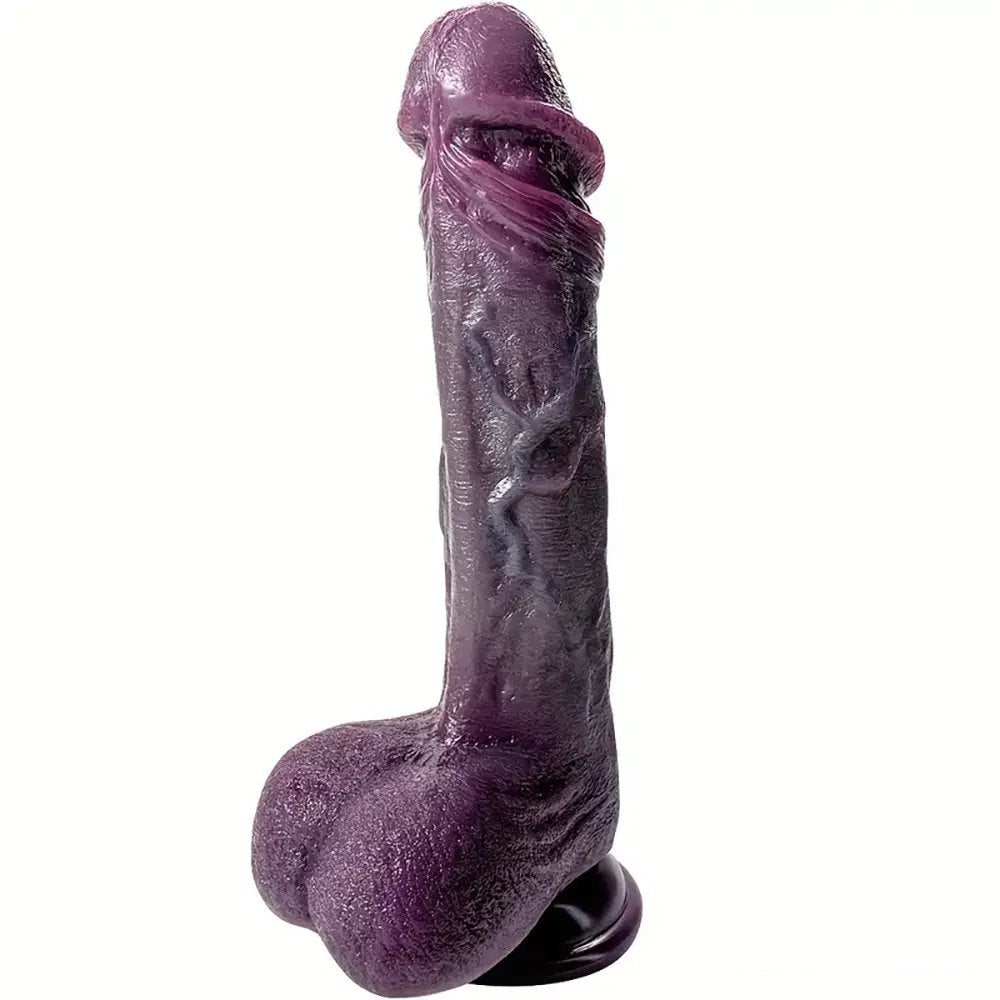 Gray flexible silicone suction cup dildo, photo 3