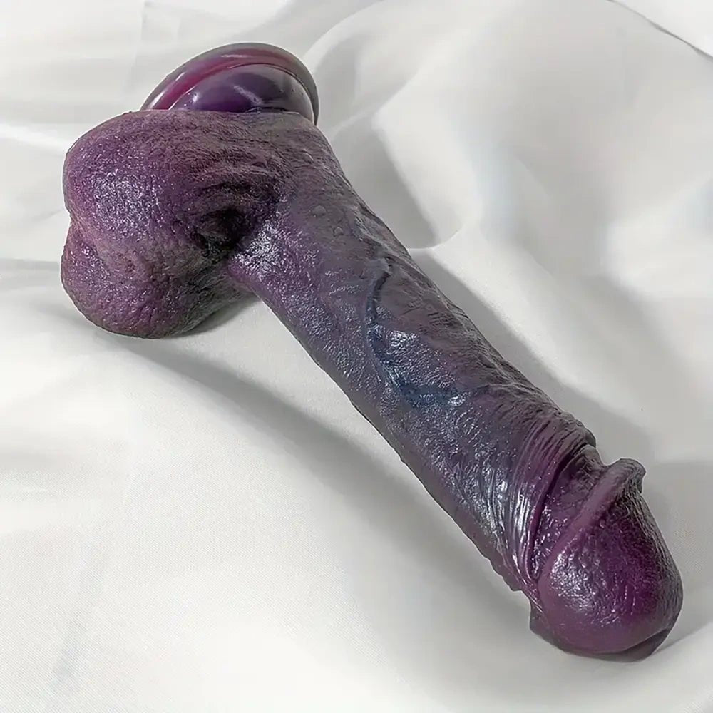 Gray flexible silicone suction cup dildo, photo 7