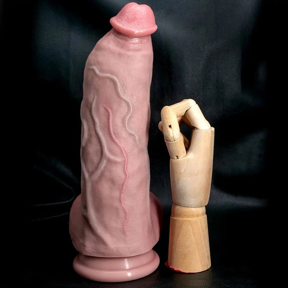 Flesh flexible silicone suction cup dildo, photo 14