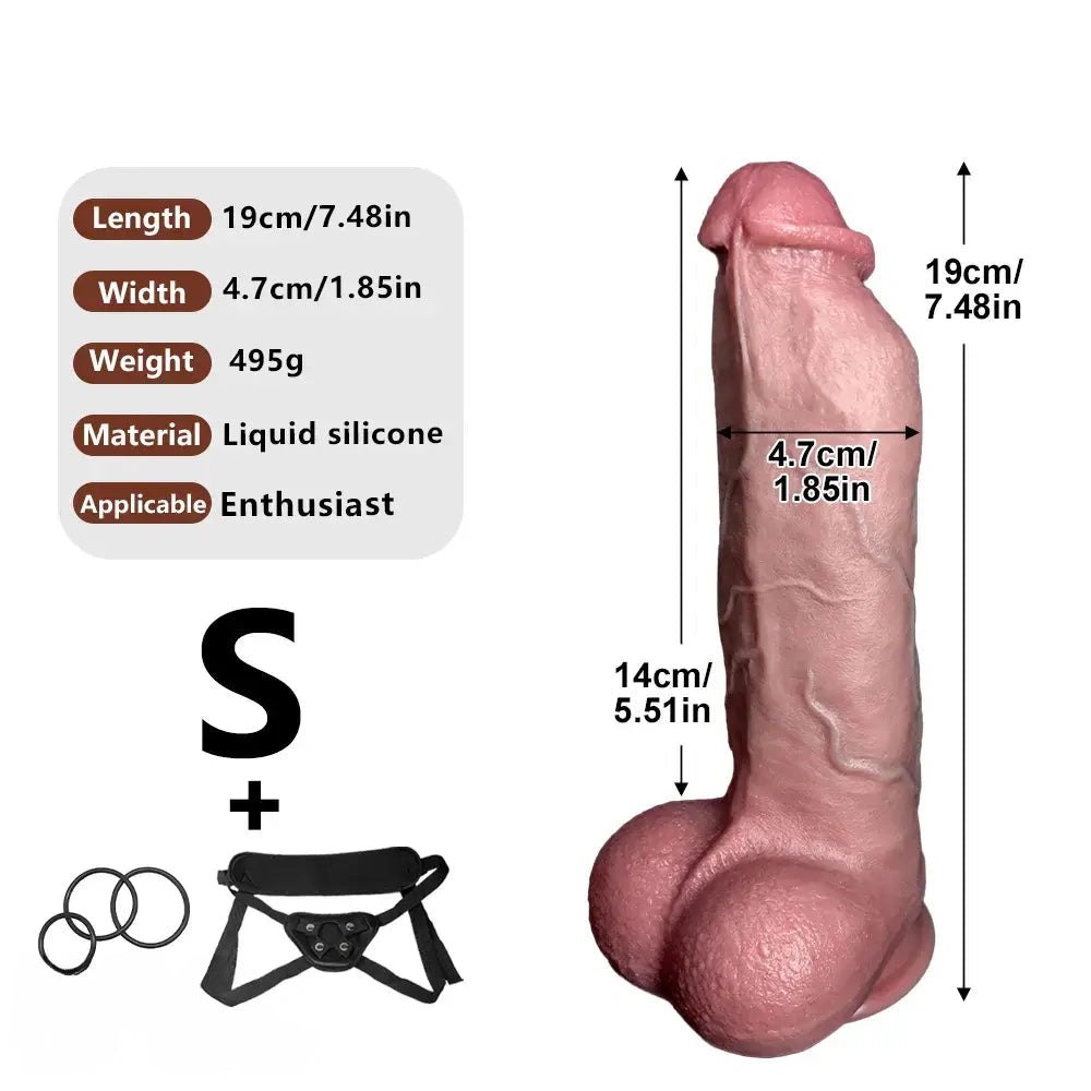 Flesh flexible silicone suction cup dildo, photo 19