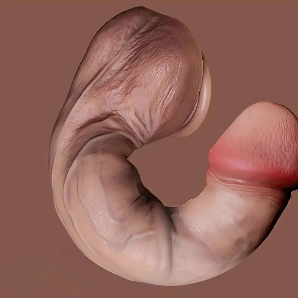 Flesh tone thick flexible silicone dildo, photo 2