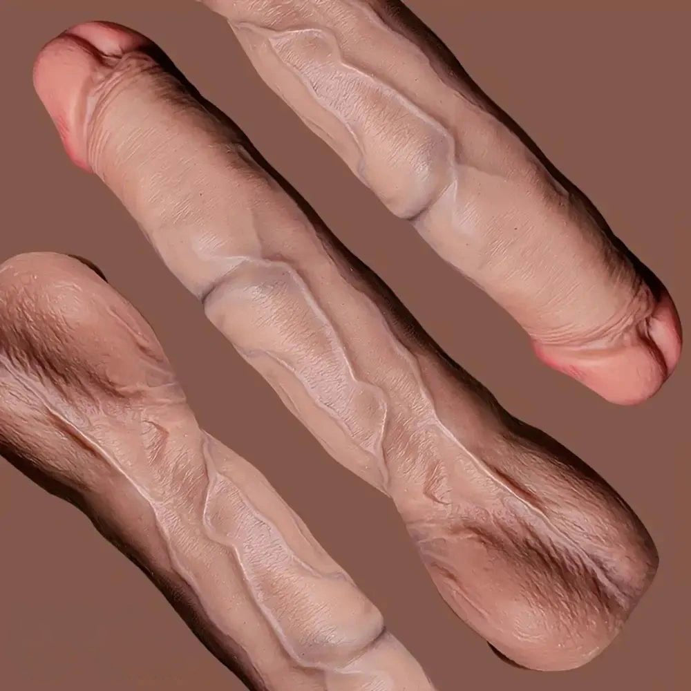 Flesh tone thick flexible silicone dildo, photo 3