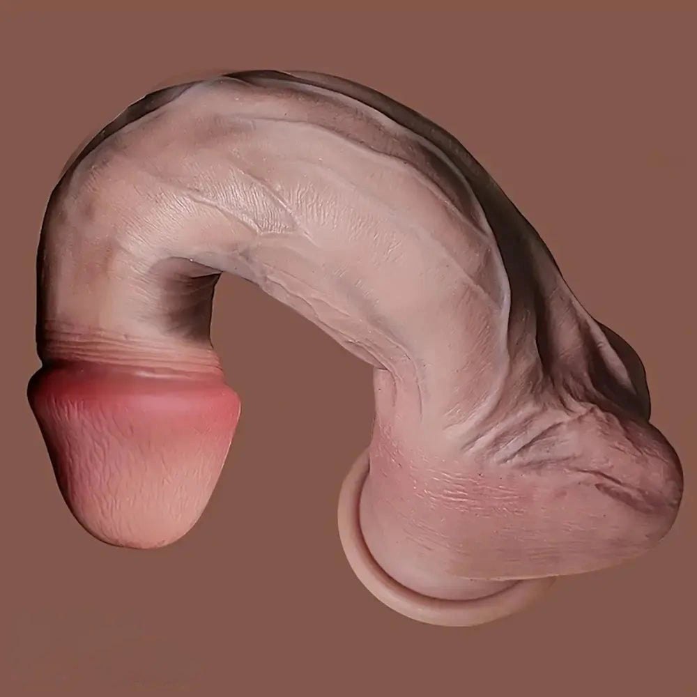 Flesh tone thick flexible silicone dildo, photo 4