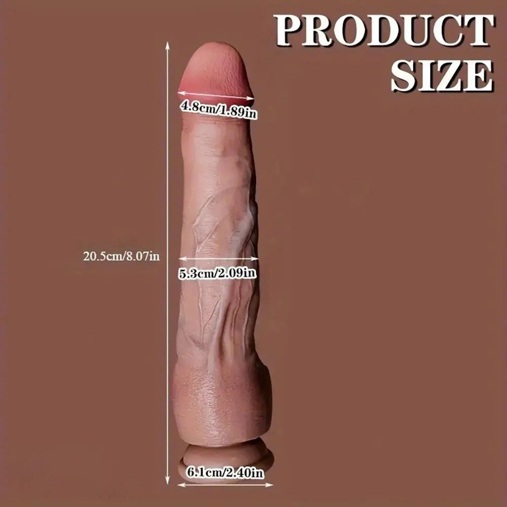 Flesh tone thick flexible silicone dildo, photo 5