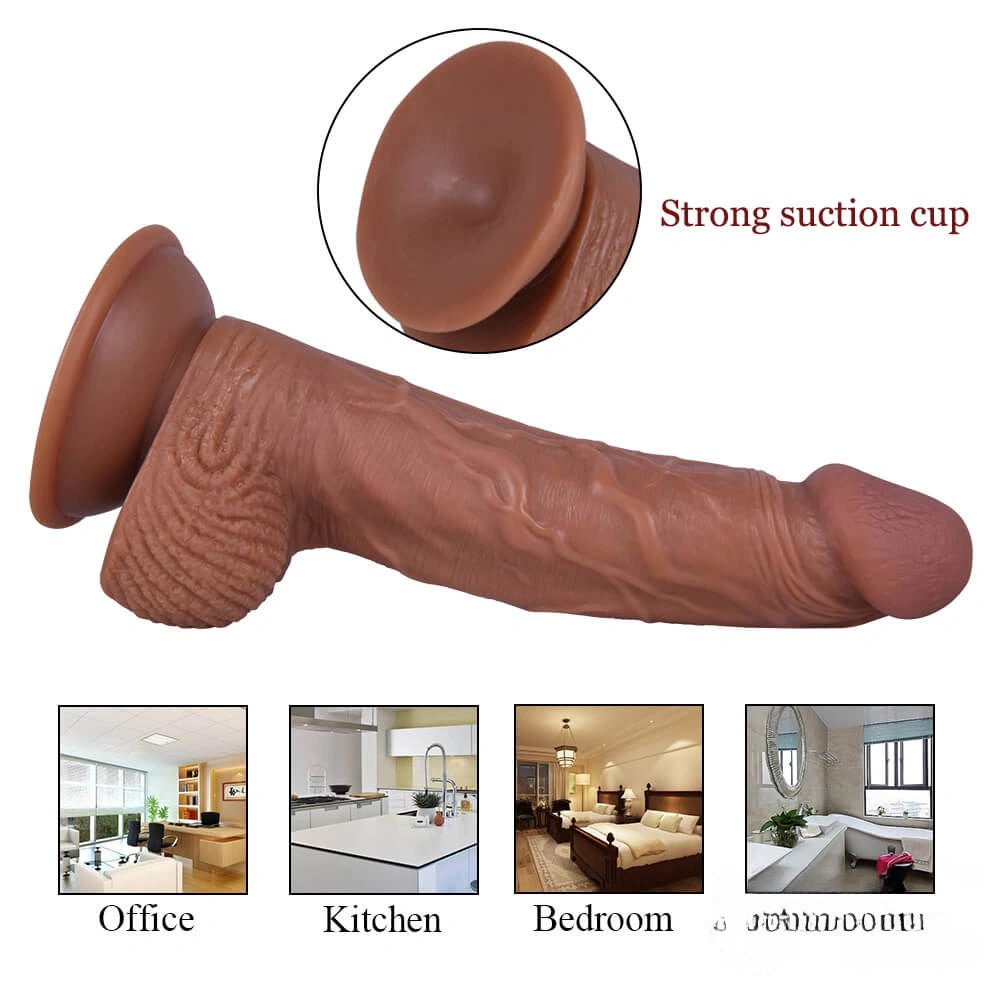 Flesh flexible tpe realistic dildo, photo 4