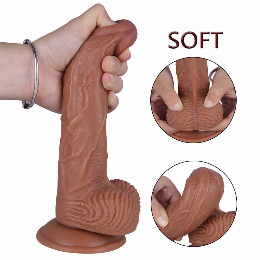 Flesh flexible tpe realistic dildo, photo 8