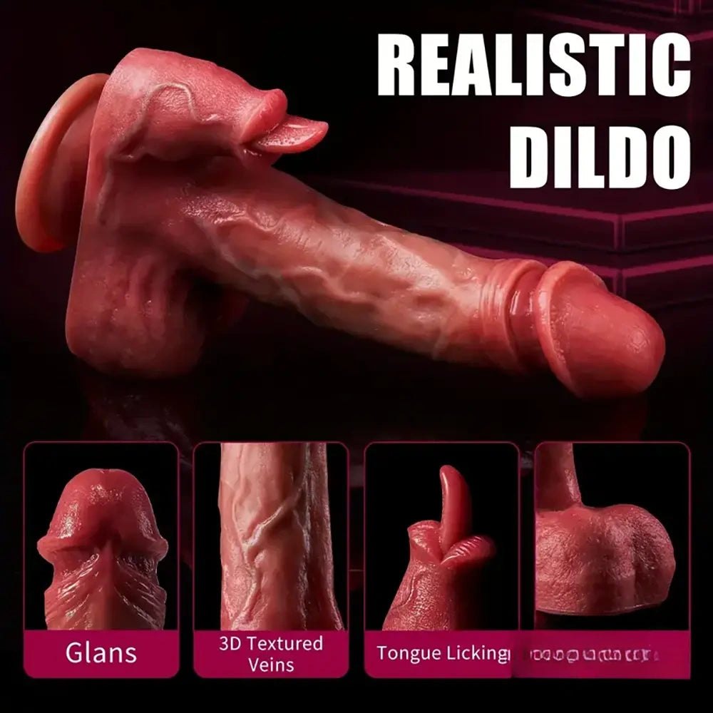 Flesh-tone thrusting vibrator dildo, photo 4