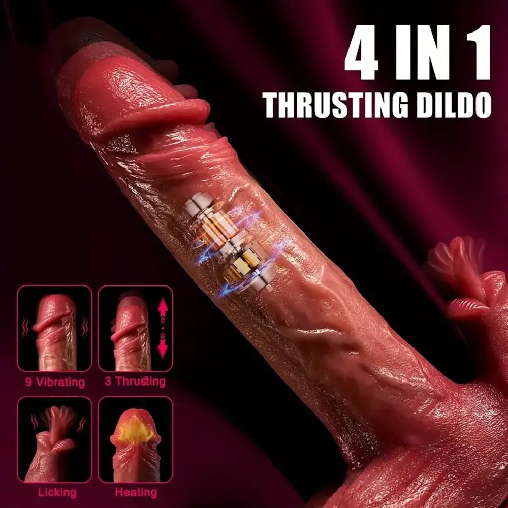 Flesh-tone thrusting vibrator dildo, photo 5