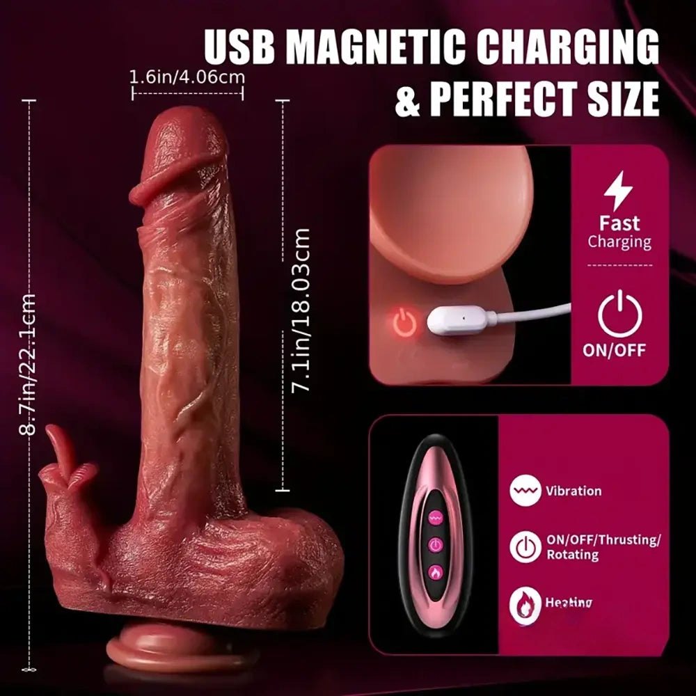 Flesh-tone thrusting vibrator dildo, photo 6