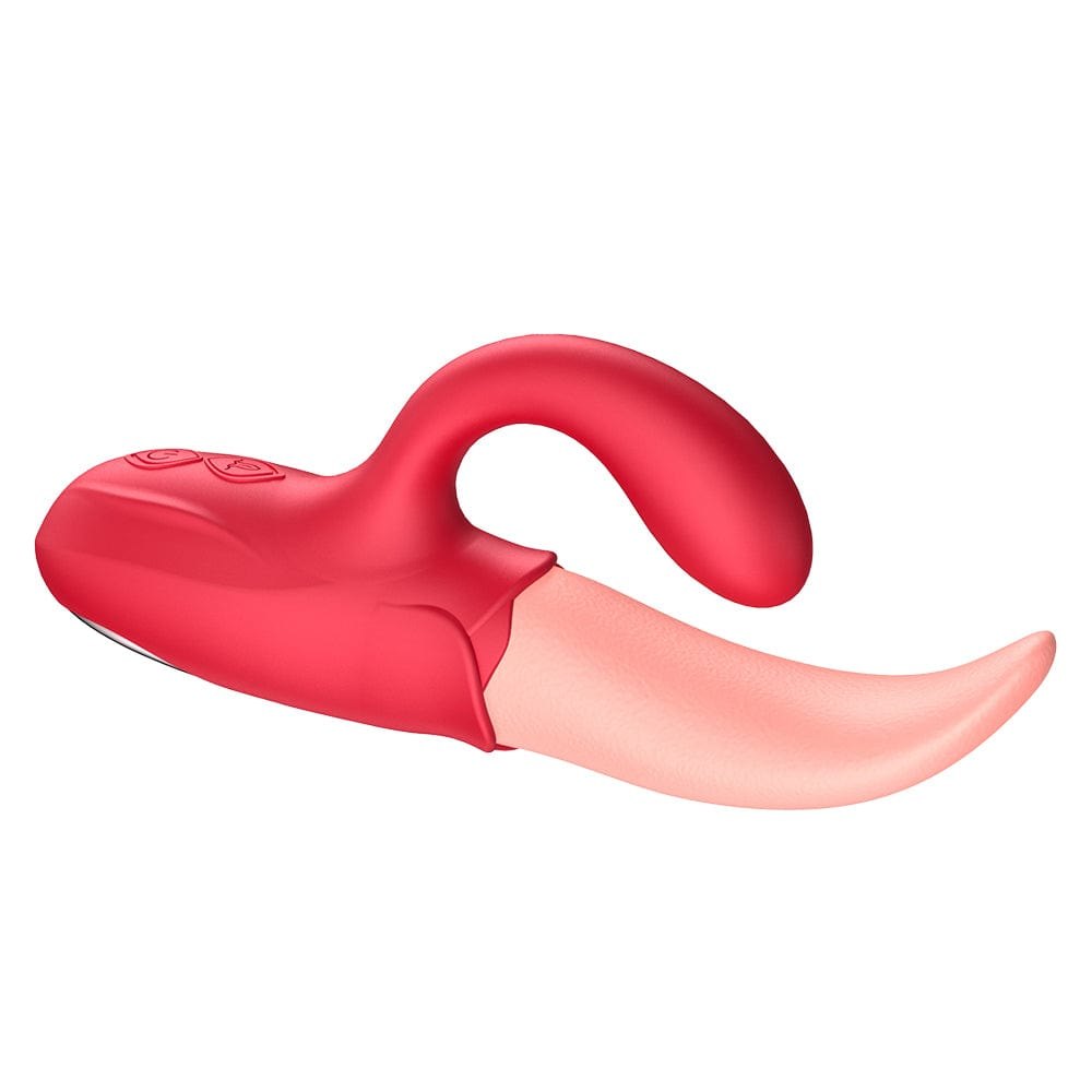 Red rabbit vibrator with flicking clit arm, photo 3