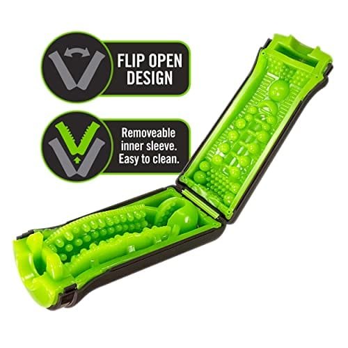 Black and green flip-open masturbator cup, photo 2