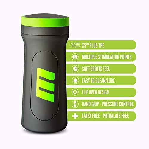Black and green flip-open masturbator cup, photo 5