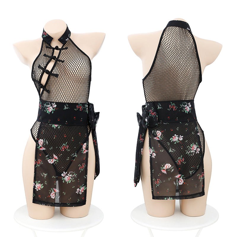 Floral cheongsam mesh bodysuit, photo 8