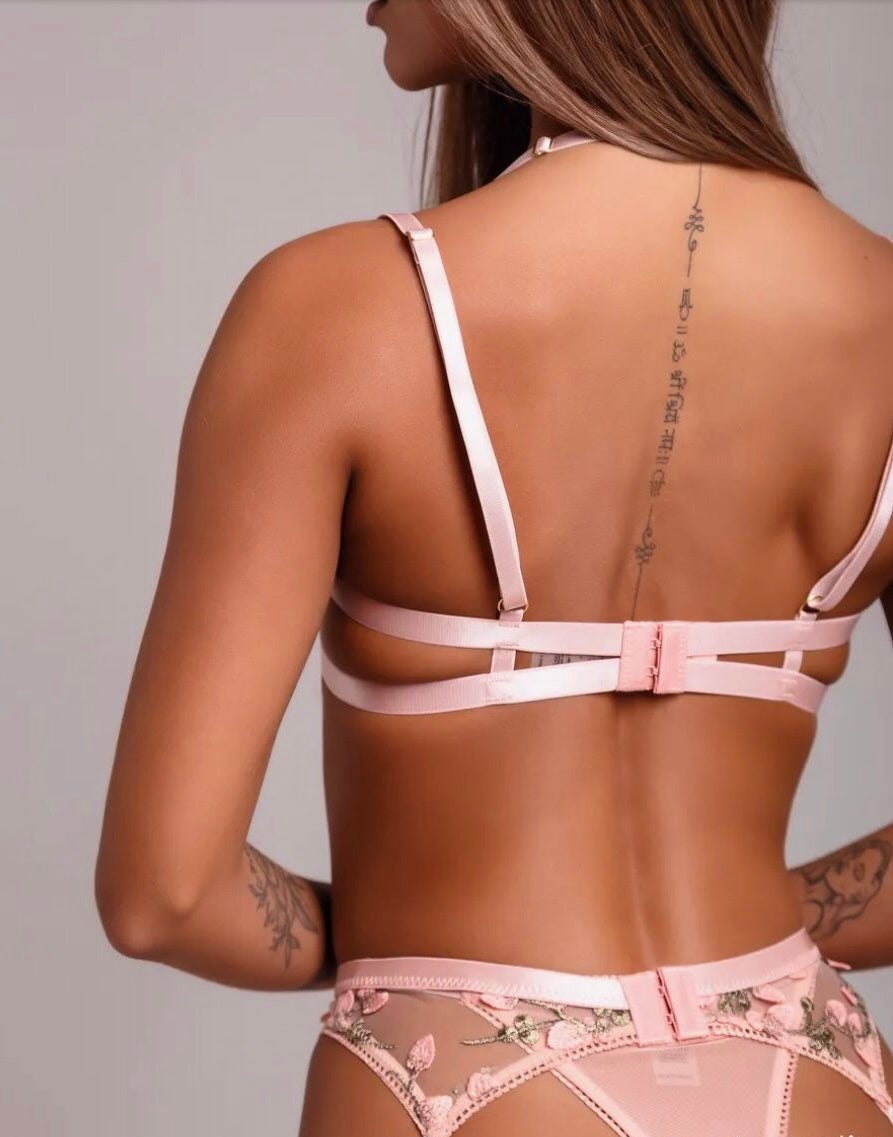 Floral embroidered chain garter set, photo 6