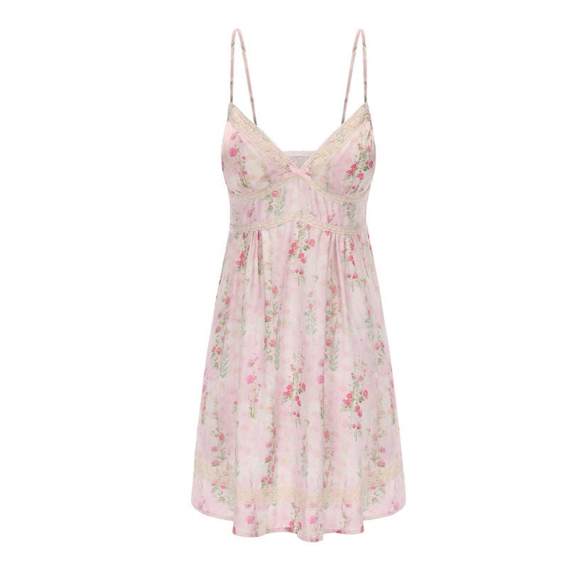 Floral lace deep v satin dress, photo 10