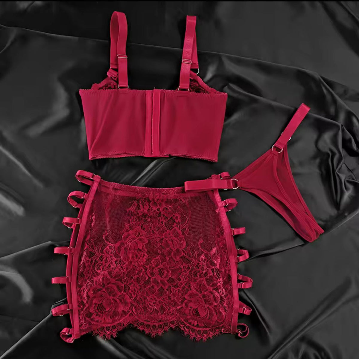 Floral lace mesh lingerie set, photo 11