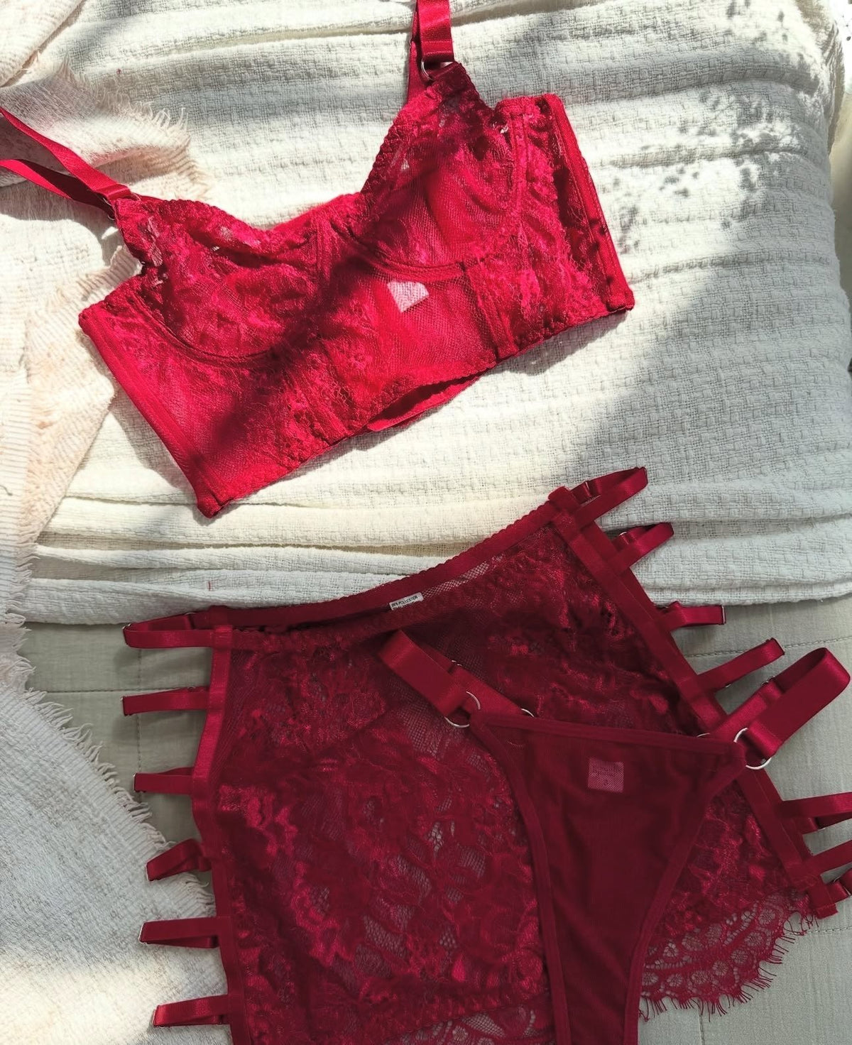 Floral lace mesh lingerie set, photo 17