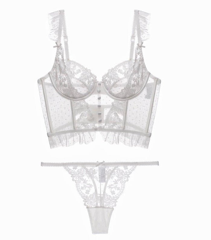 Floral lace ruffle bustier set, photo 6