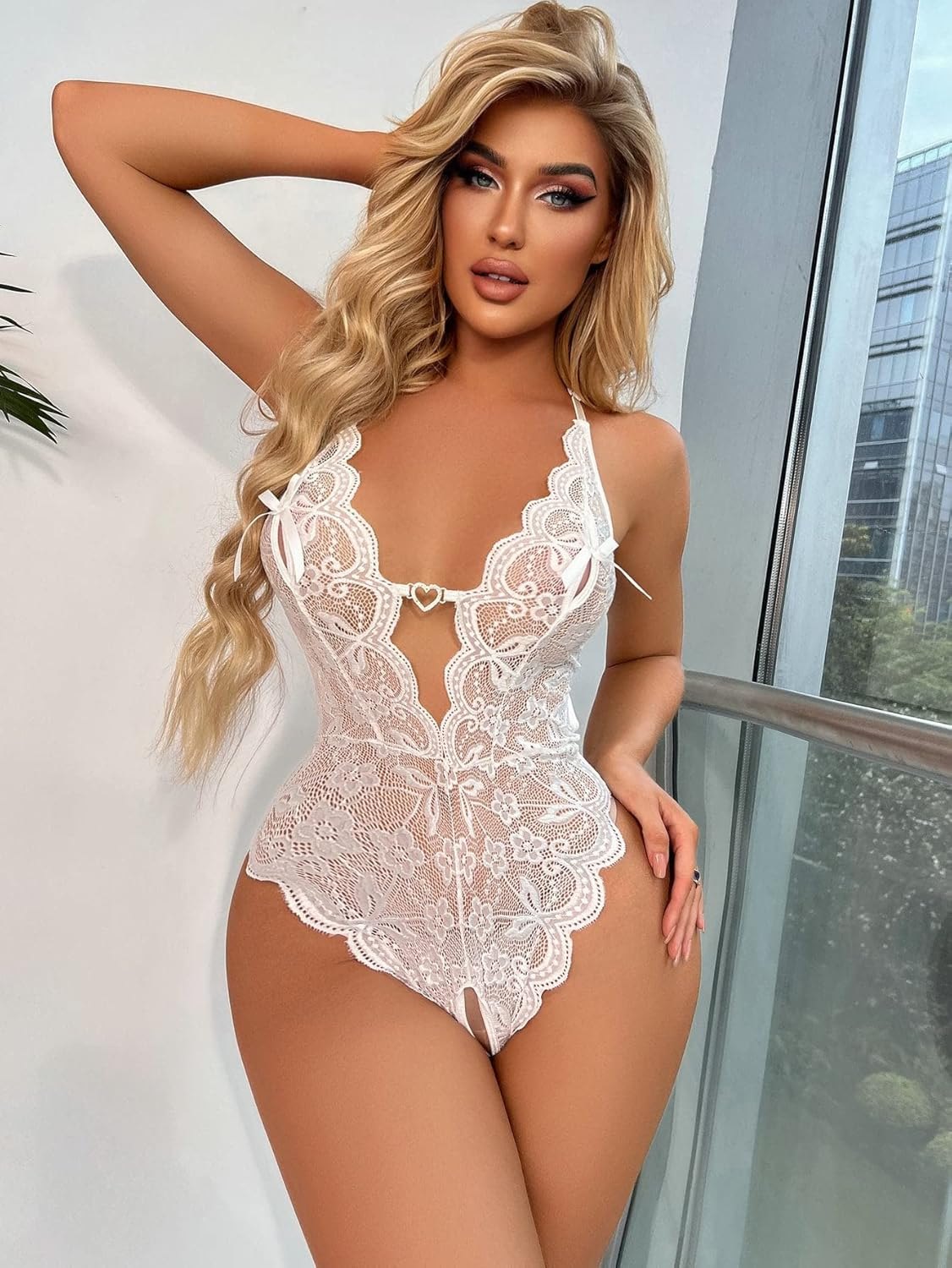 Floral lace trim teddy, photo 15