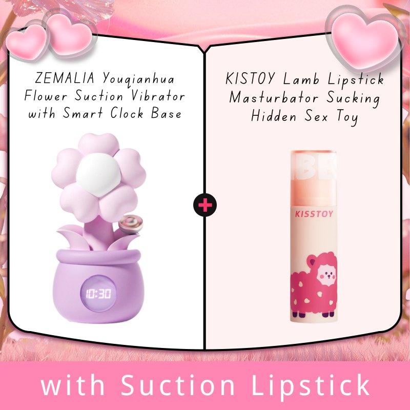 Purple flower shaped clitoral suction vibrator with clock base, photo 10