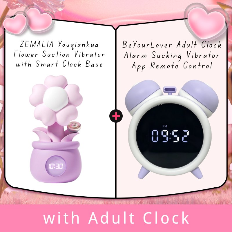 Purple flower shaped clitoral suction vibrator with clock base, photo 7