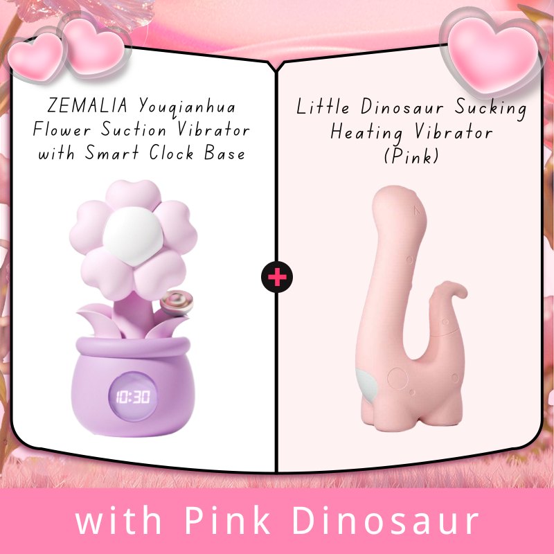 Purple flower shaped clitoral suction vibrator with clock base, photo 8