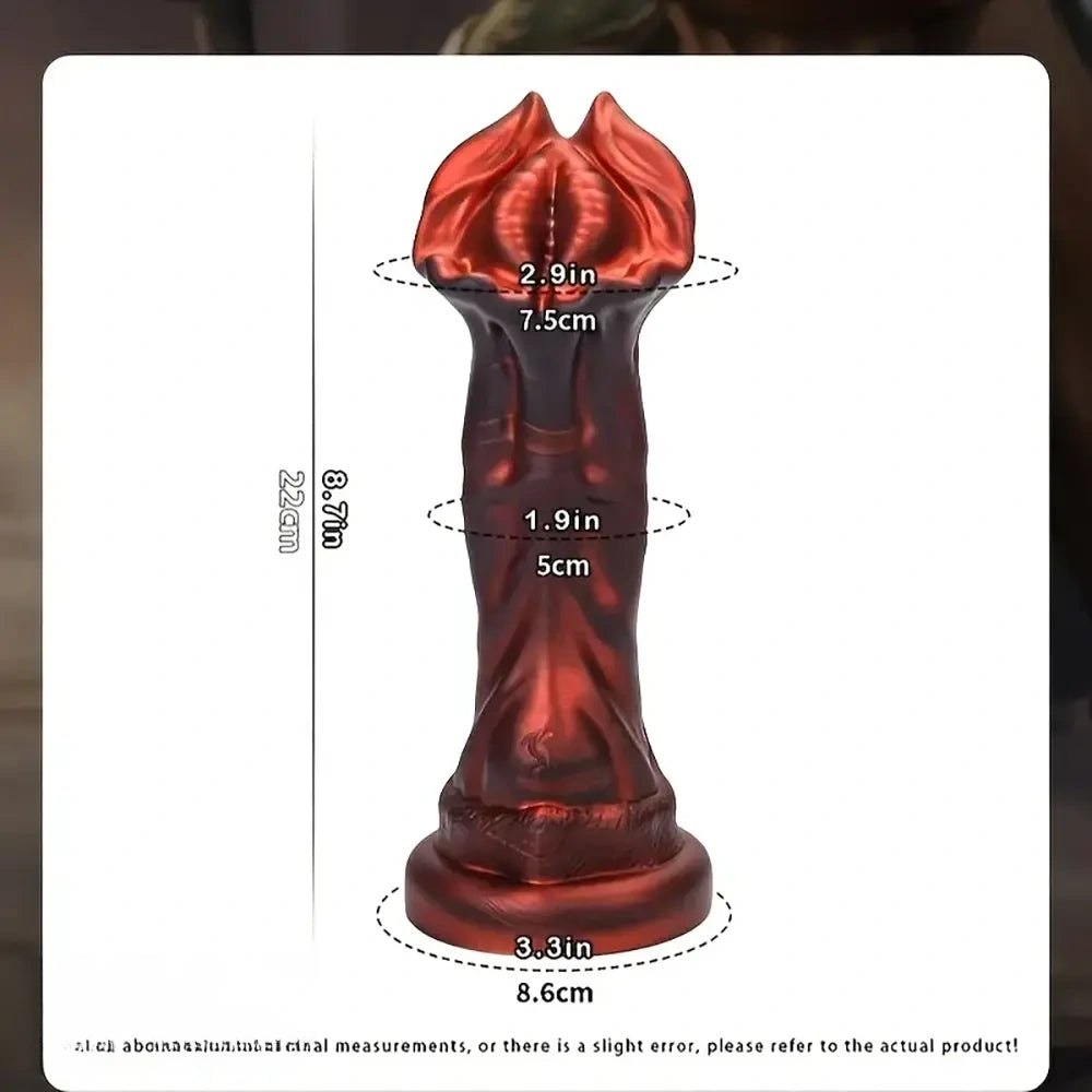 Red flower head silicone fantasy dildo, photo 1