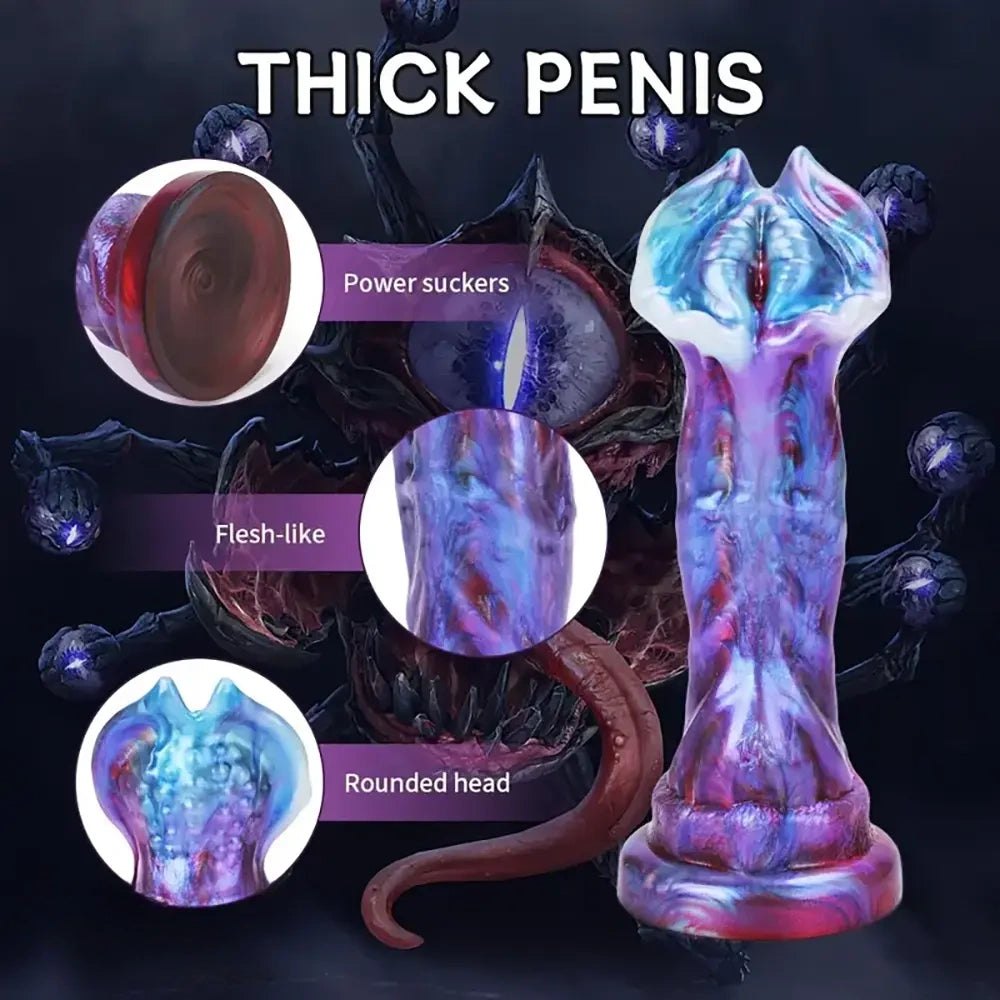 Red flower head silicone fantasy dildo, photo 2