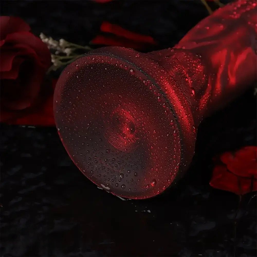 Red flower head silicone fantasy dildo, photo 8