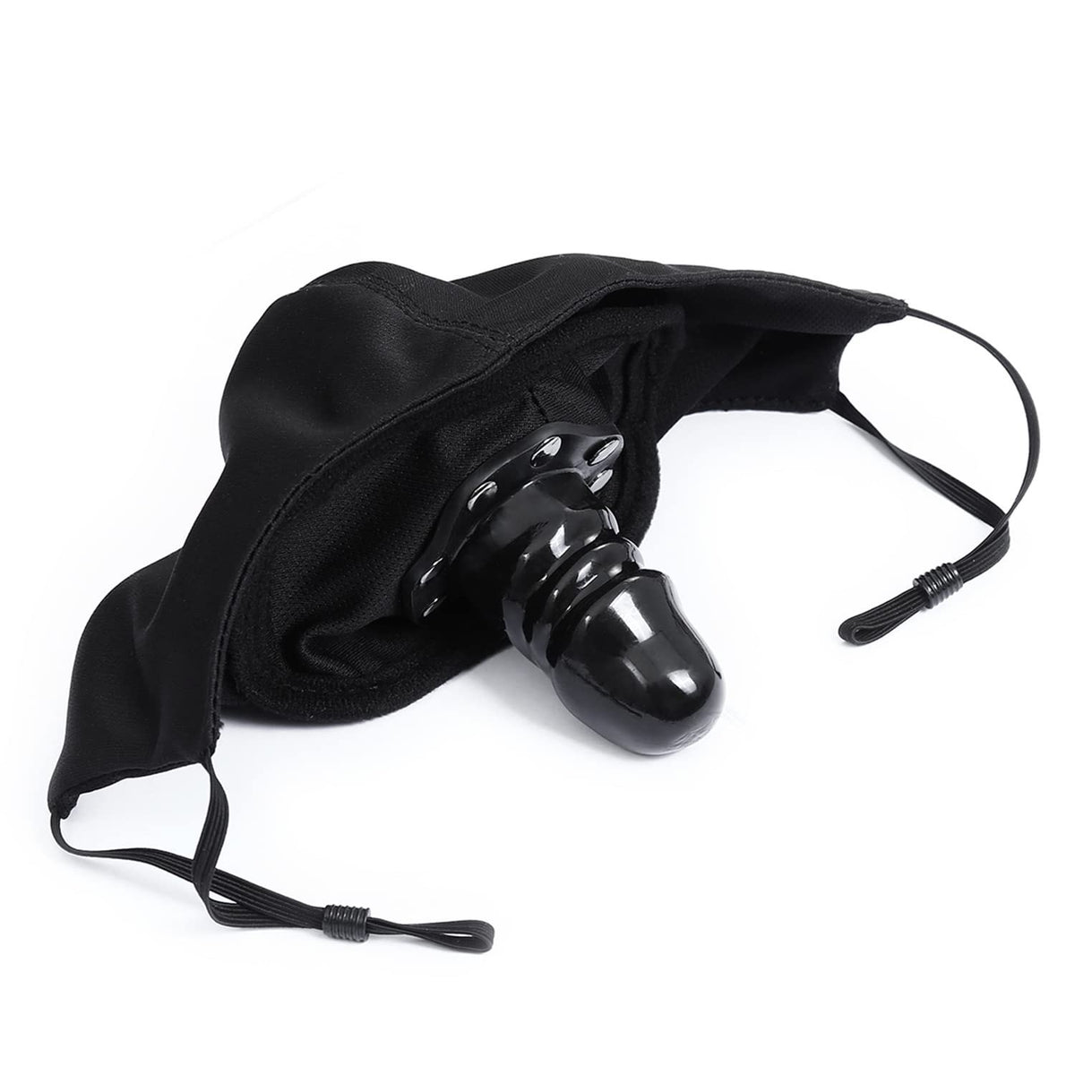 Black foldable dildo mask gag, photo 1