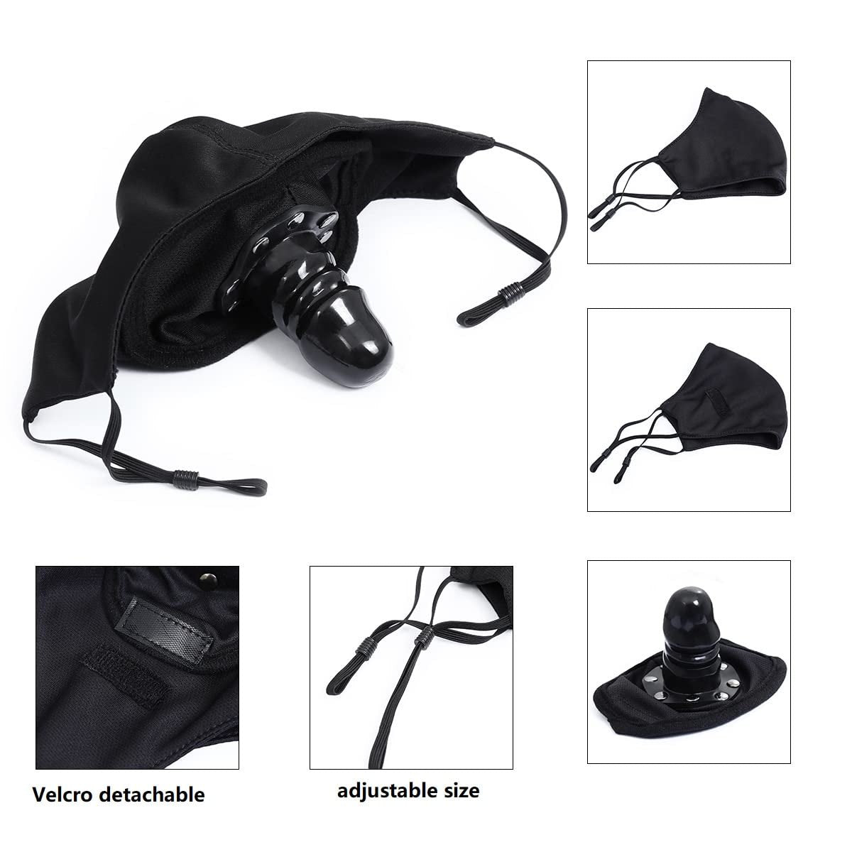 Black foldable dildo mask gag, photo 3