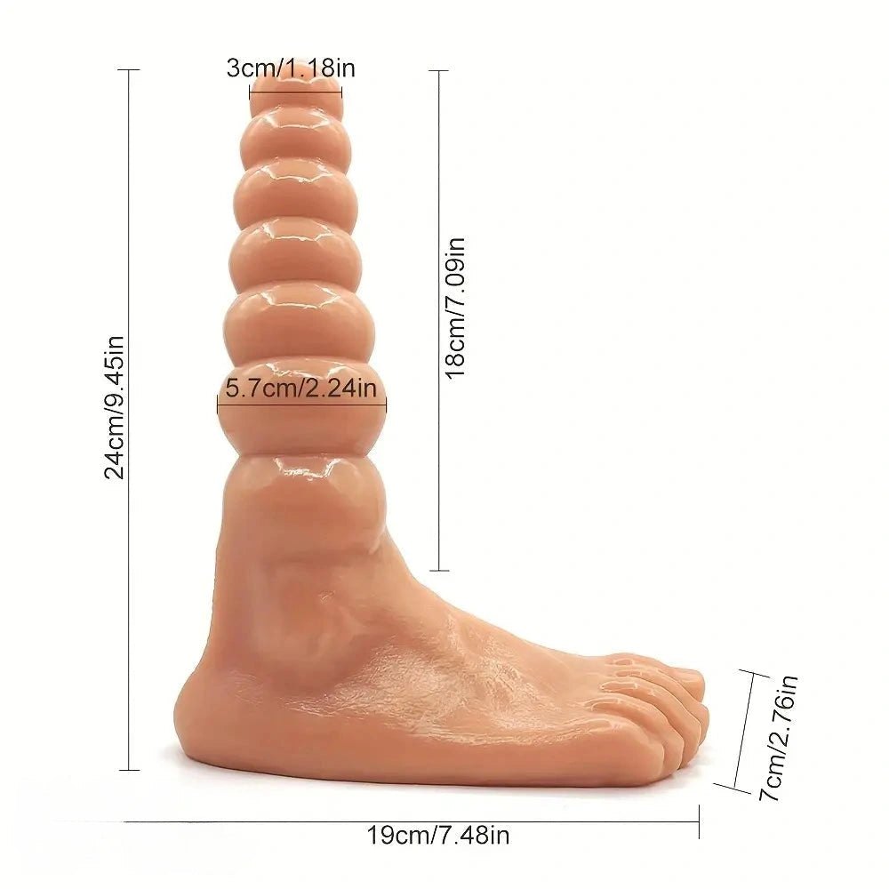 Flesh novelty foot-shaped anal beads dildo