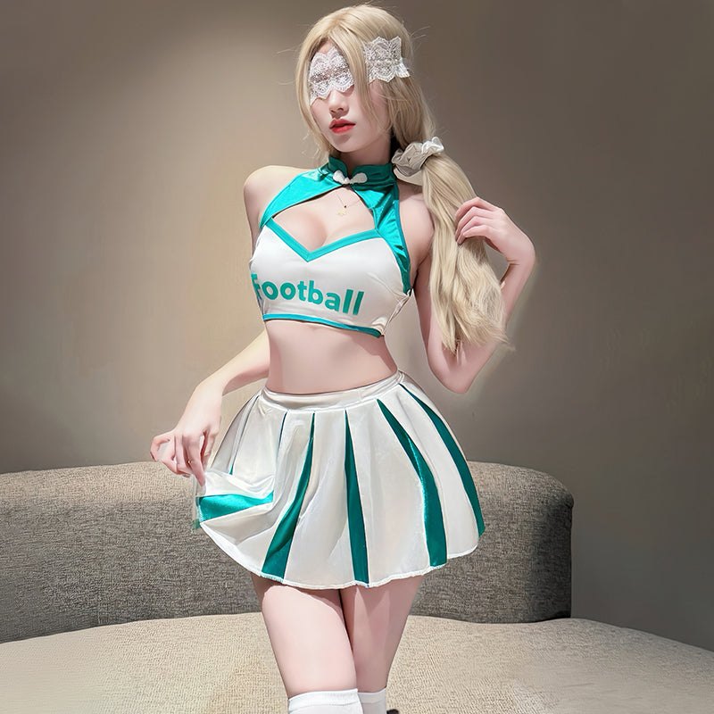 Football halter crop top pleated skirt set, photo 4